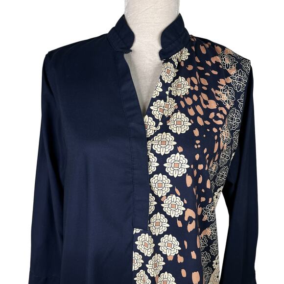 Chico's No-Iron Stretch Mixed-Print Tunic Shirt Popover Top 12 - Picture 5 of 16